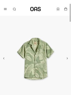 OAS Banana Leaf Cuba Terry Shirt Large